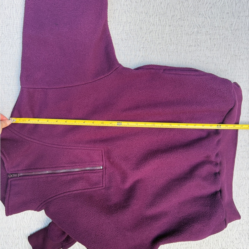 Vintage Women's XL Quarter Zip-Up Deep Purple Fleece Sweater - Picture 8 of 8